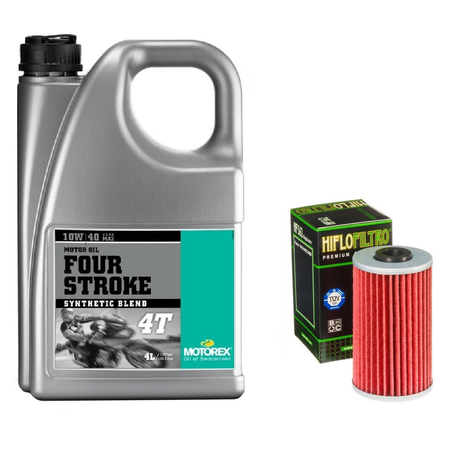 Motorex Four Stroke 10w40 4L Oil & HF562 Oil Filter Kit