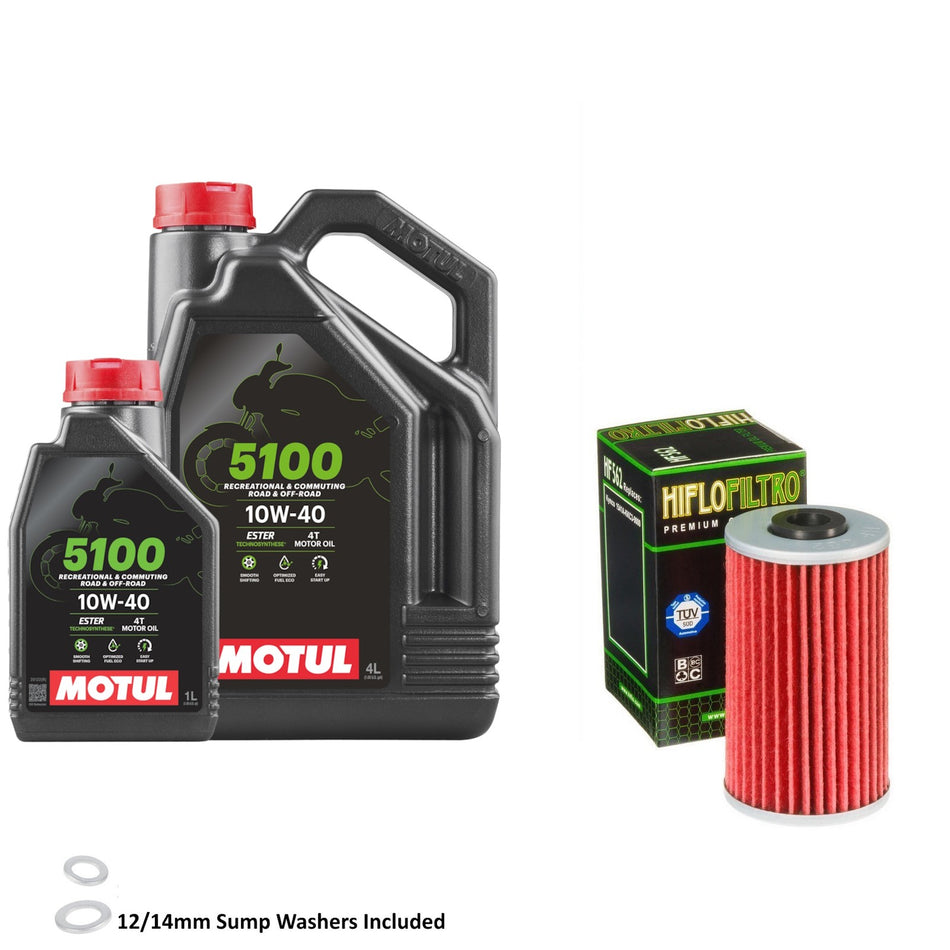 Motul 5100 10w40 5L Oil & HF562 Oil Filter Kit