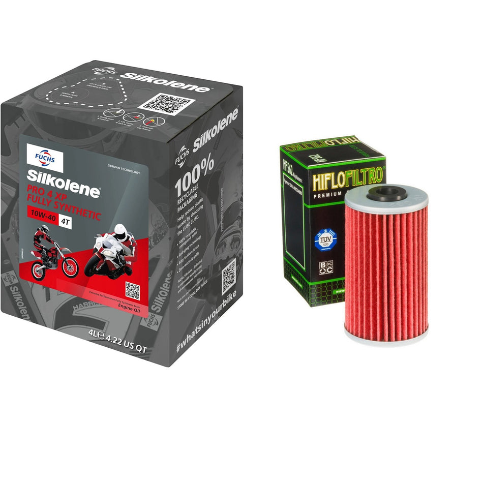 Silkolene Pro 4 10w40 4L Oil & HF562 Oil Filter Kit
