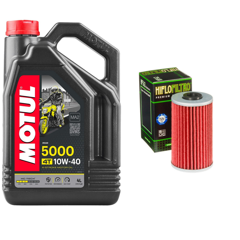 Motul 5000 10w40 4L Oil & HF562 Oil Filter Kit