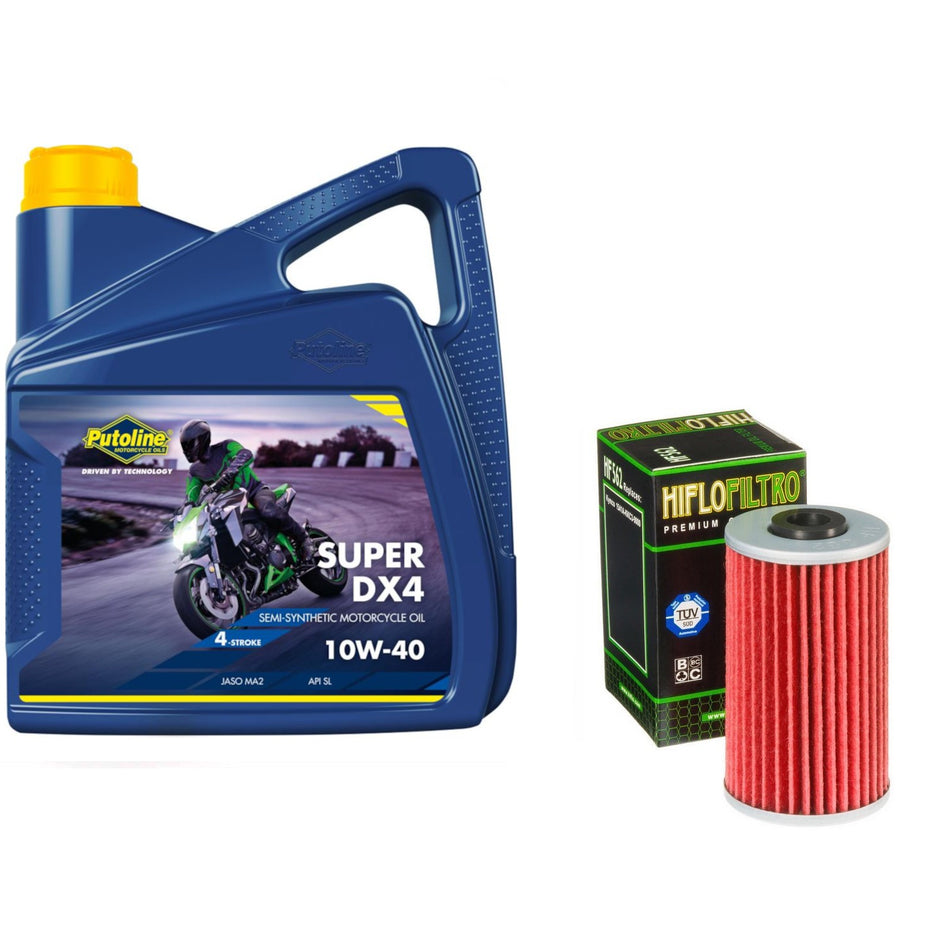 Putoline DX4 10w40 4L Oil & HF562 Oil Filter Kit