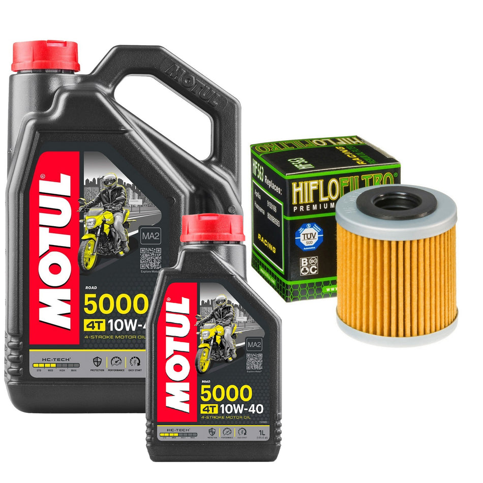 Motul 5000 10w40 5L Oil & HF563 Oil Filter Kit