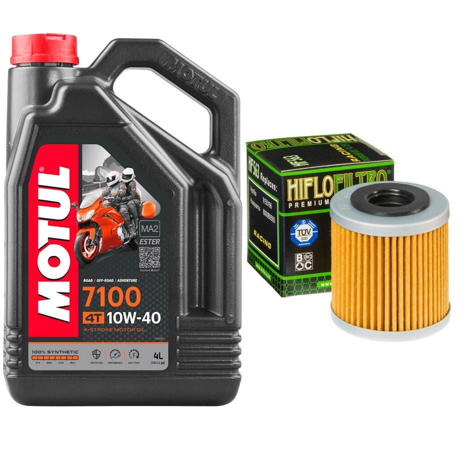 Motul 7100 10w40 4L Oil & HF563 Oil Filter Kit