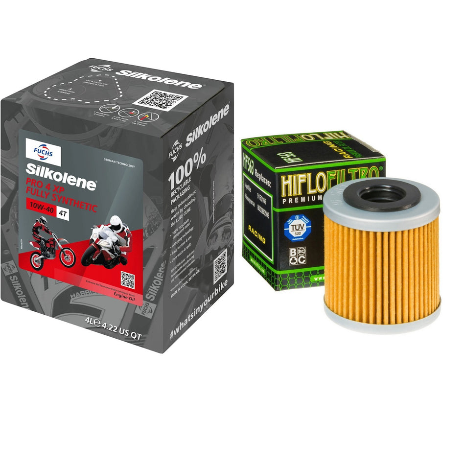 Silkolene Pro 4 10w40 4L Oil & HF563 Oil Filter Kit