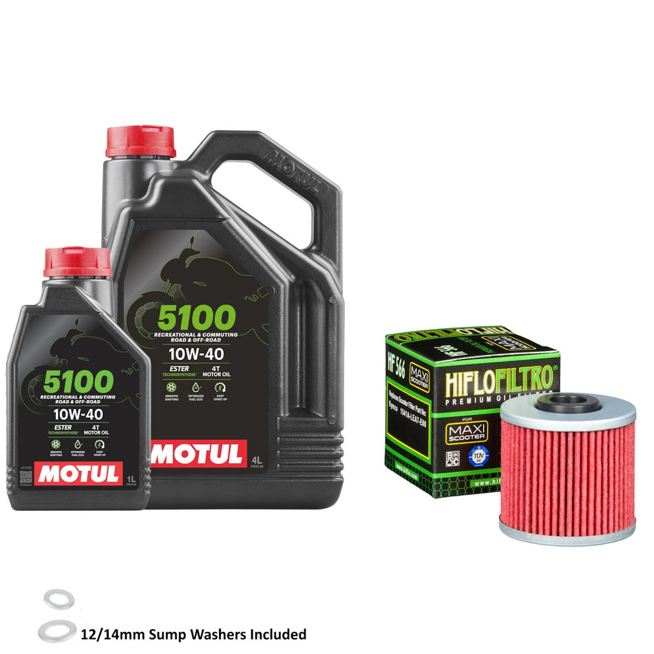 Motul 5100 10w40 5L Oil & HF566 Oil Filter Kit