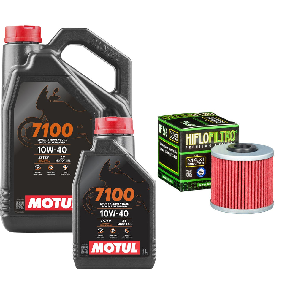 Motul 7100 10w40 5L Oil & HF566 Oil Filter Kit
