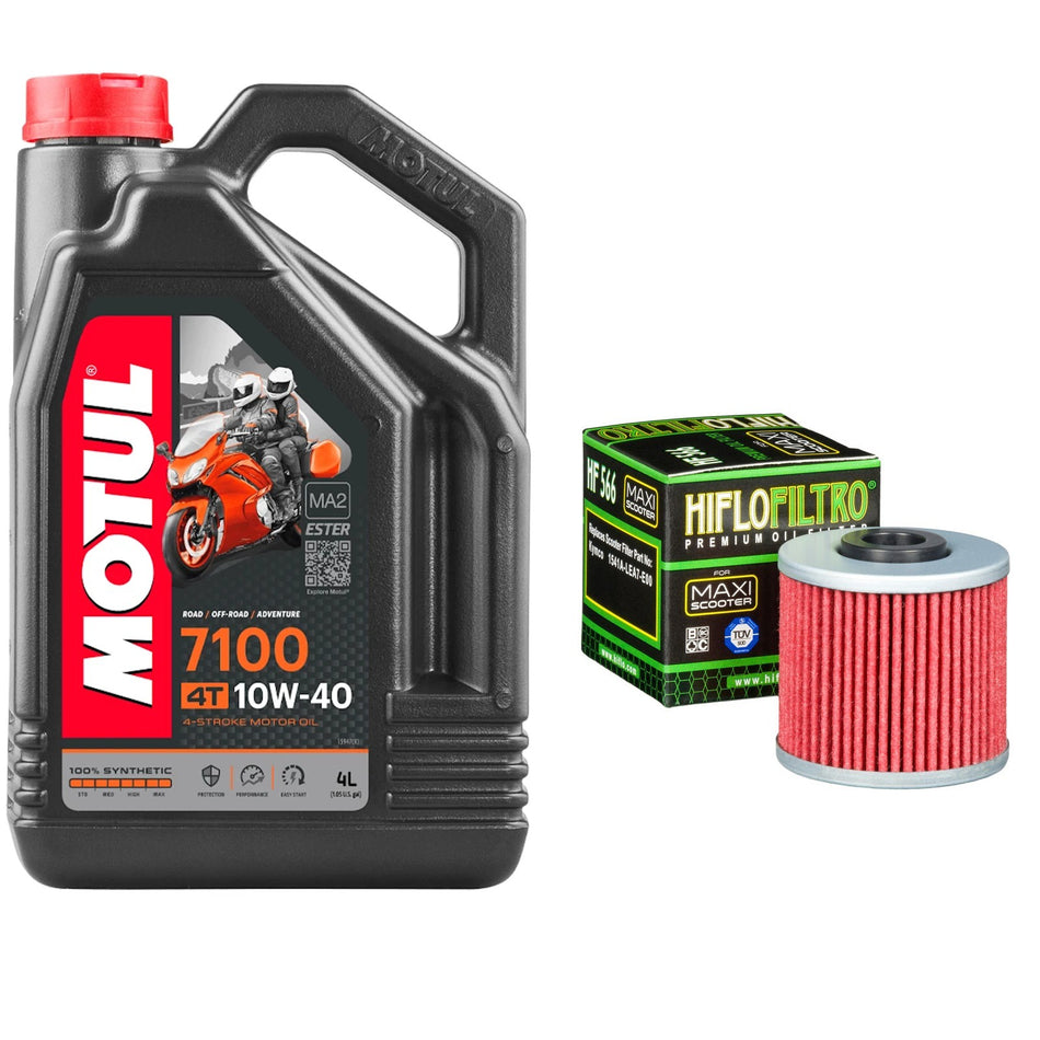 Motul 7100 10w40 4L Oil & HF566 Oil Filter Kit