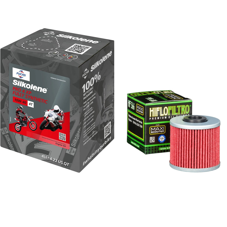 Silkolene Pro 4 10w40 4L Oil & HF566 Oil Filter Kit