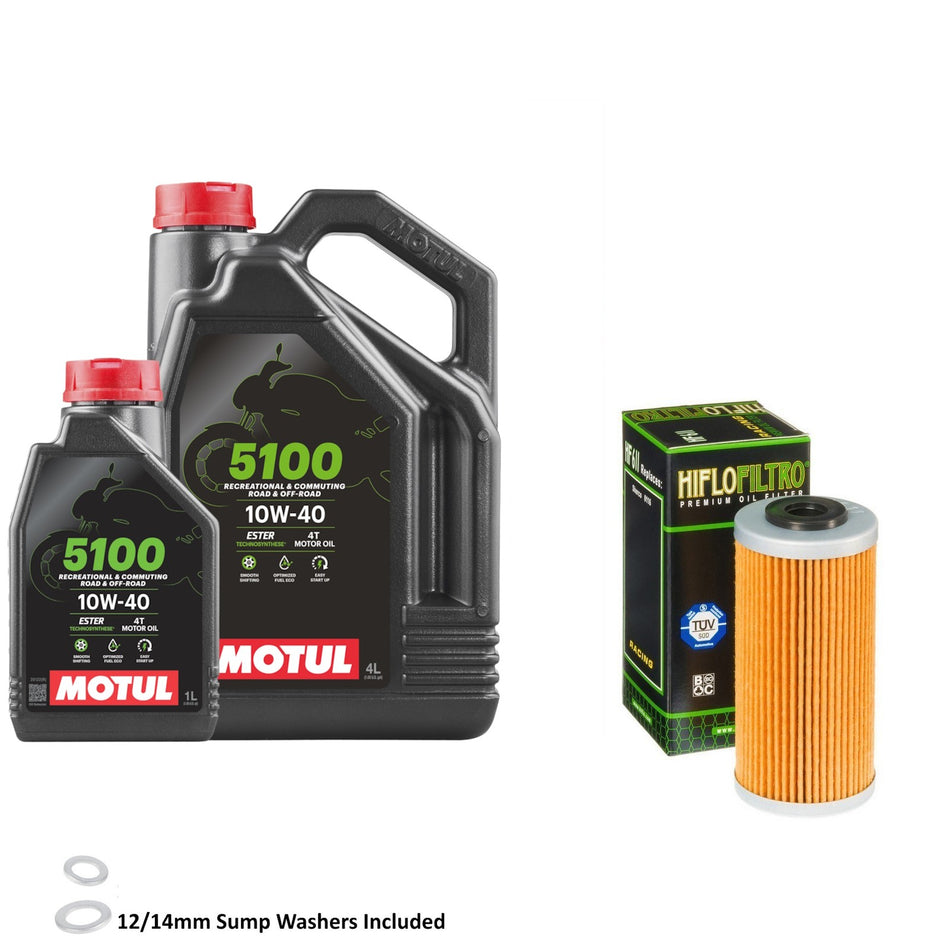 Motul 5100 10w40 5L Oil & HF611 Oil Filter Kit