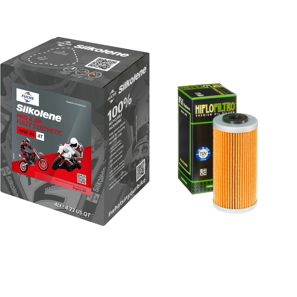 Silkolene Pro 4 10w40 4L Oil & HF611 Oil Filter Kit