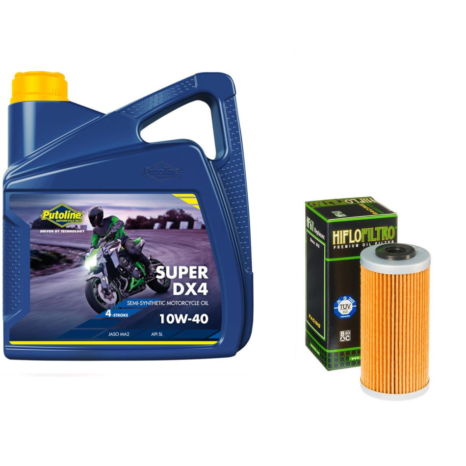 Putoline DX4 10w40 4L Oil & HF611 Oil Filter Kit