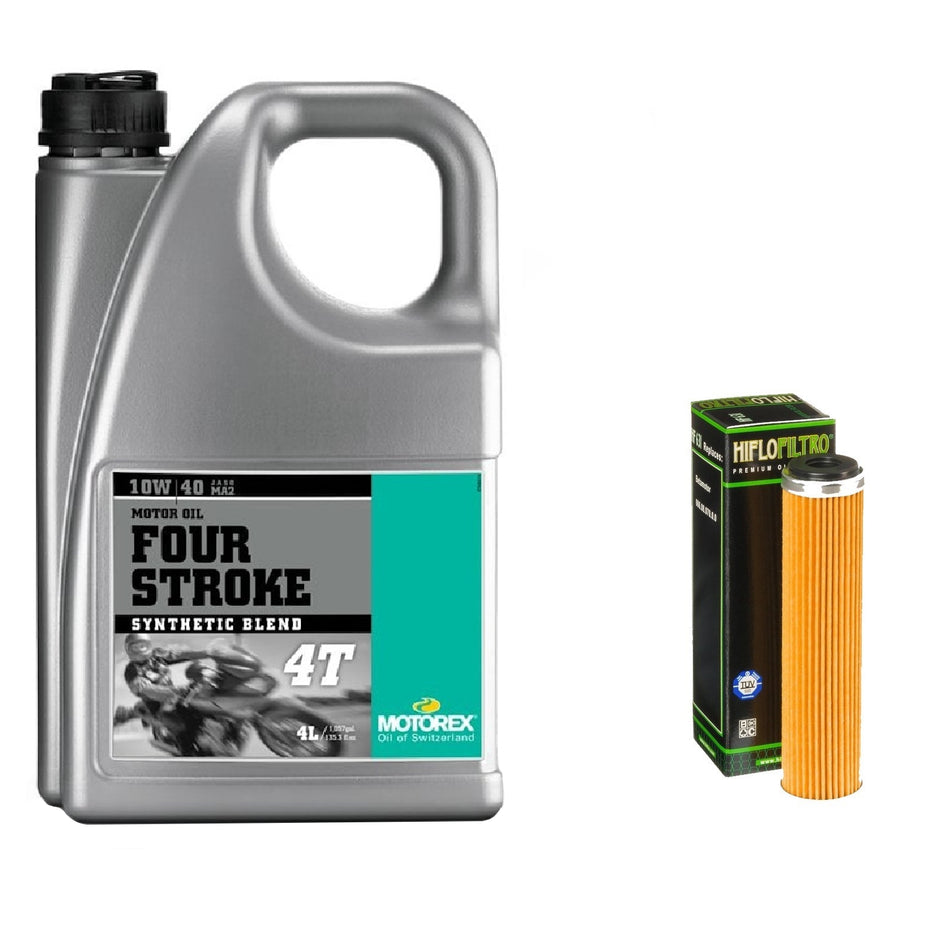 Motorex Four Stroke 10w40 4L Oil & HF631 Oil Filter Kit