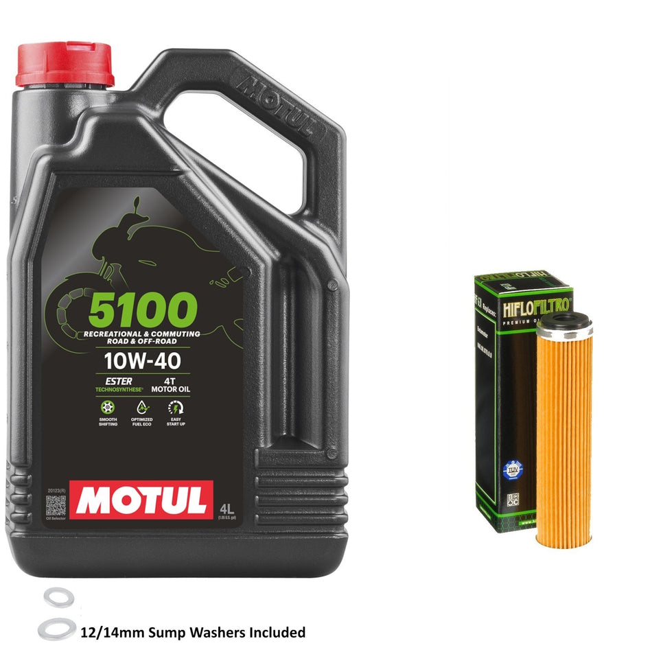 Motul 5100 10w40 4L Oil & HF631 Oil Filter Kit