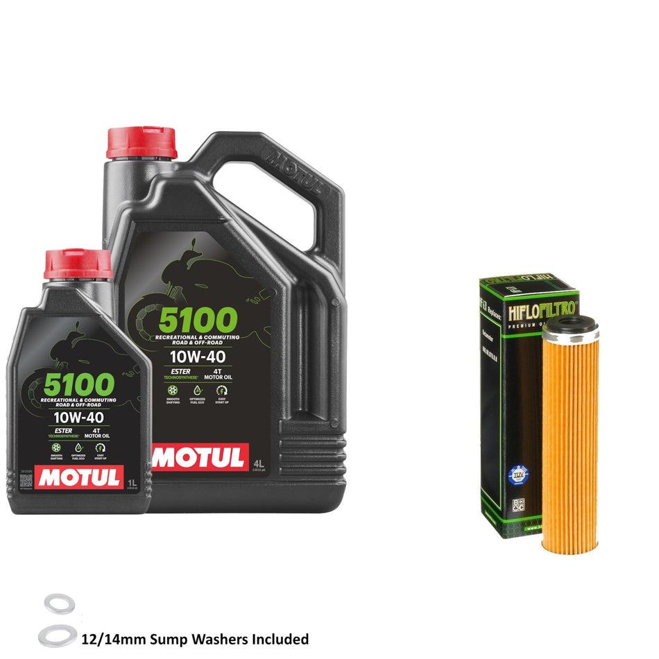 Motul 5100 10w40 5L Oil & HF631 Oil Filter Kit