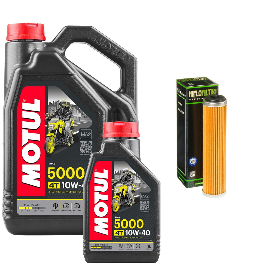 Motul 5000 10w40 5L Oil & HF631 Oil Filter Kit