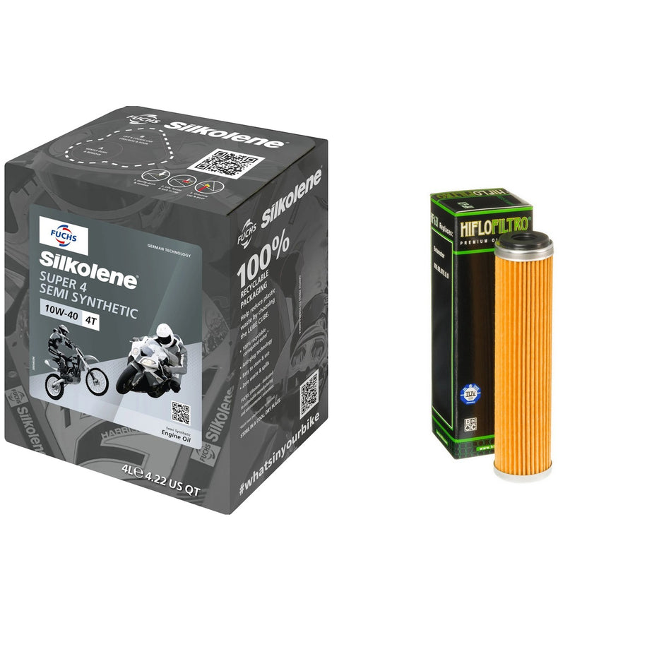 Silkolene Super4 10w40 4L Oil & HF631 Oil Filter Kit