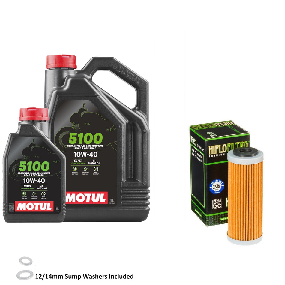 Motul 5100 10w40 5L Oil & HF652 Oil Filter Kit