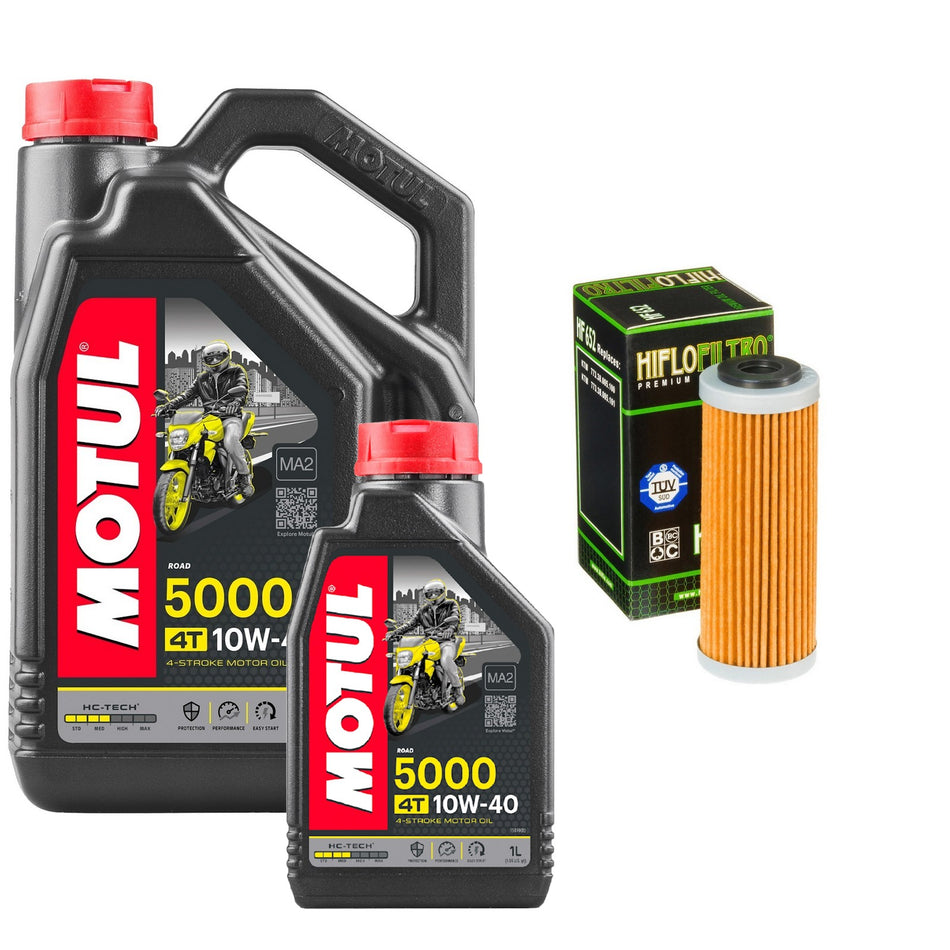 Motul 5000 10w40 5L Oil & HF652 Oil Filter Kit