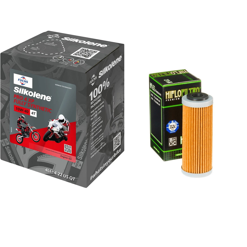 Silkolene Pro 4 10w40 4L Oil & HF652 Oil Filter Kit