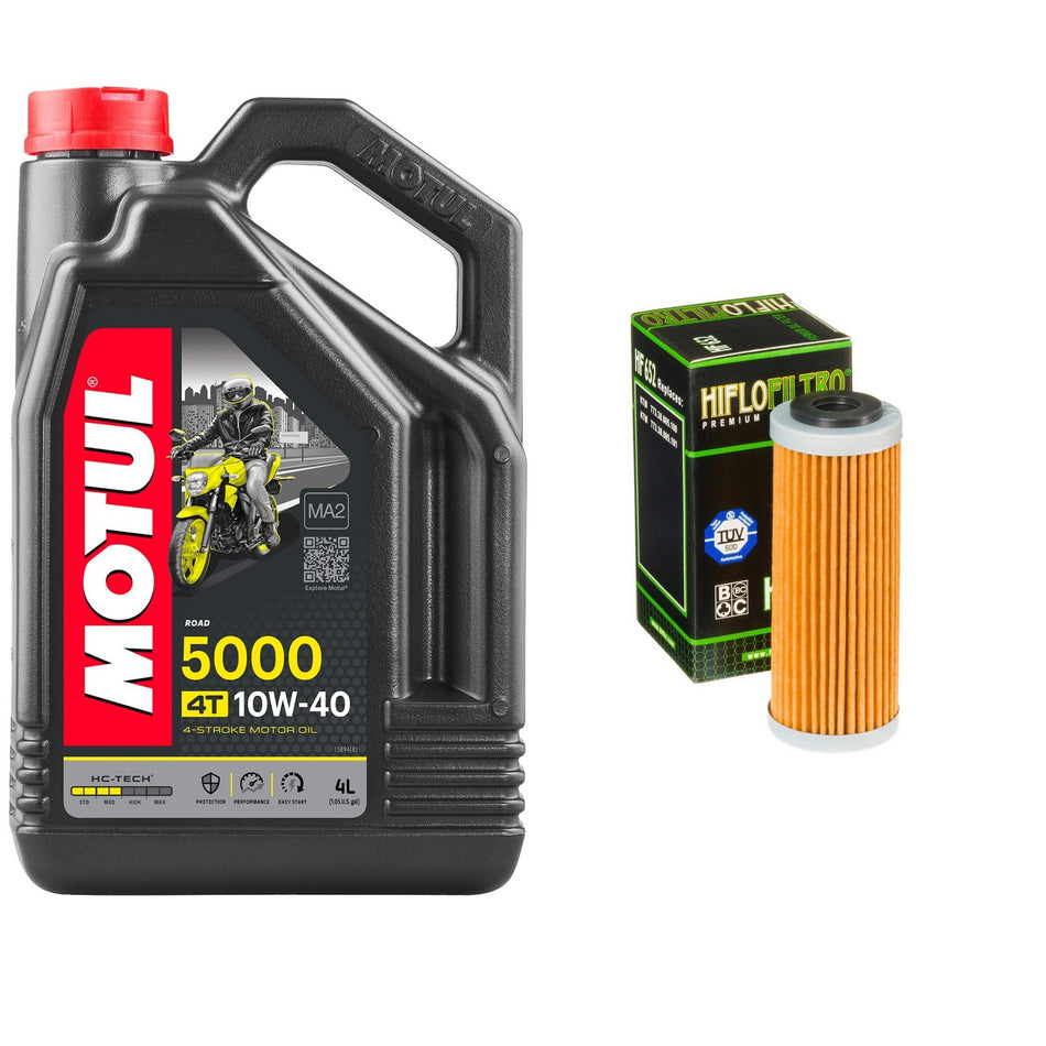 Motul 5000 10w40 4L Oil & HF652 Oil Filter Kit