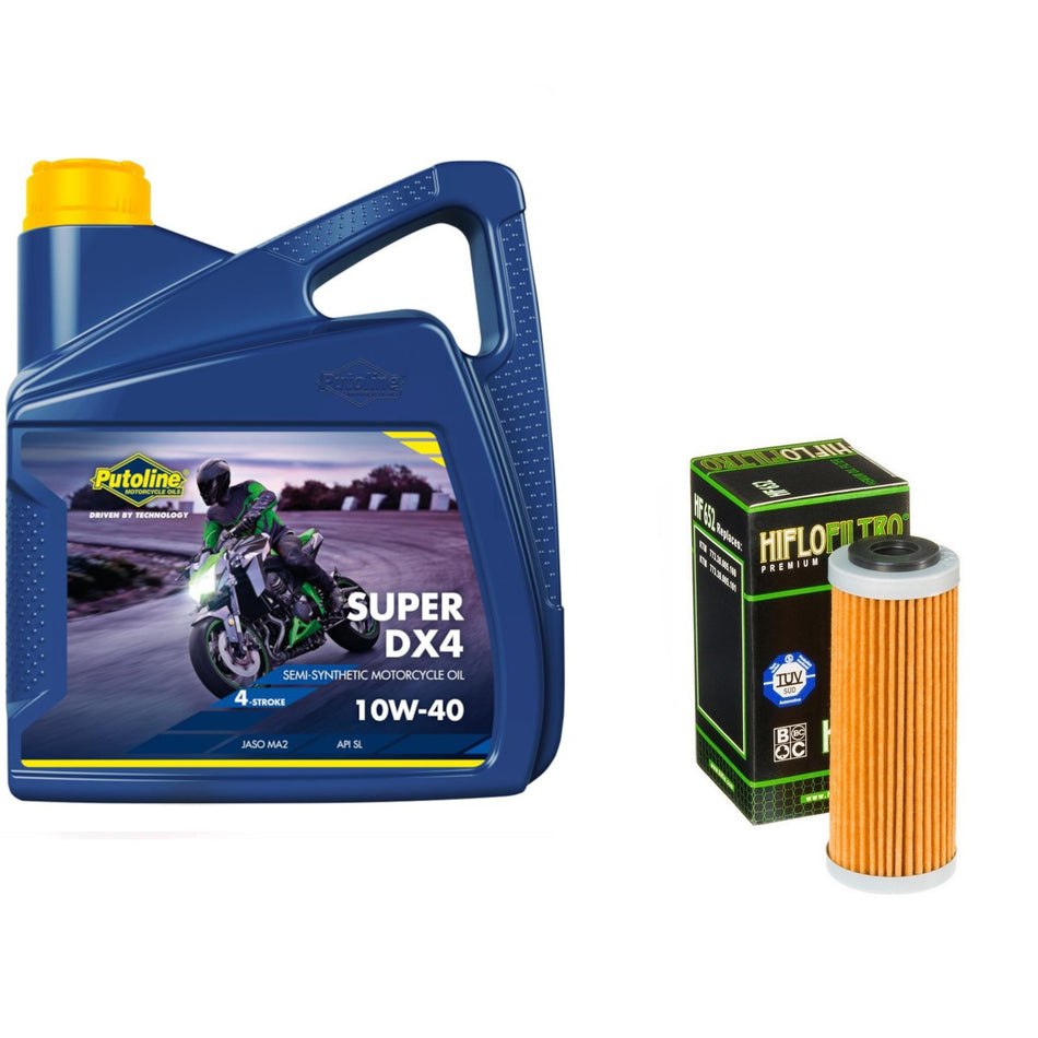 Putoline DX4 10w40 4L Oil & HF652 Oil Filter Kit