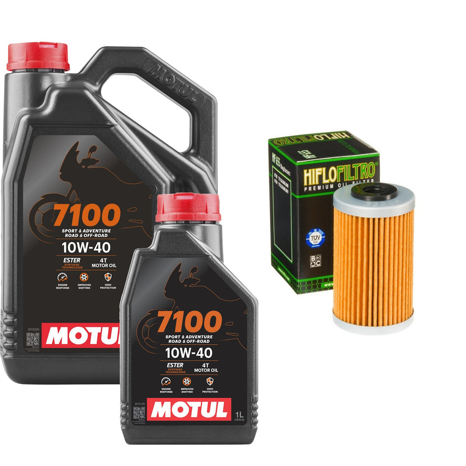 Motul 7100 10w40 5L Oil & HF655 Oil Filter Kit