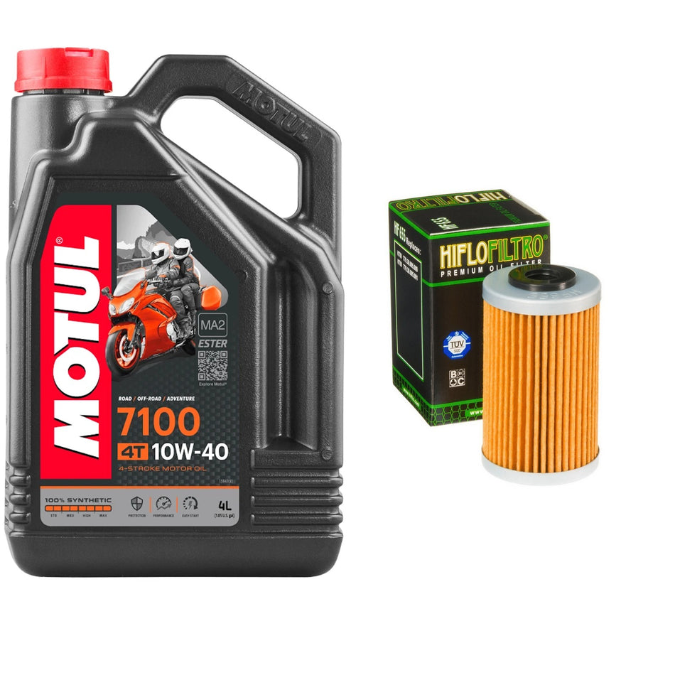 Motul 7100 10w40 4L Oil & HF655 Oil Filter Kit