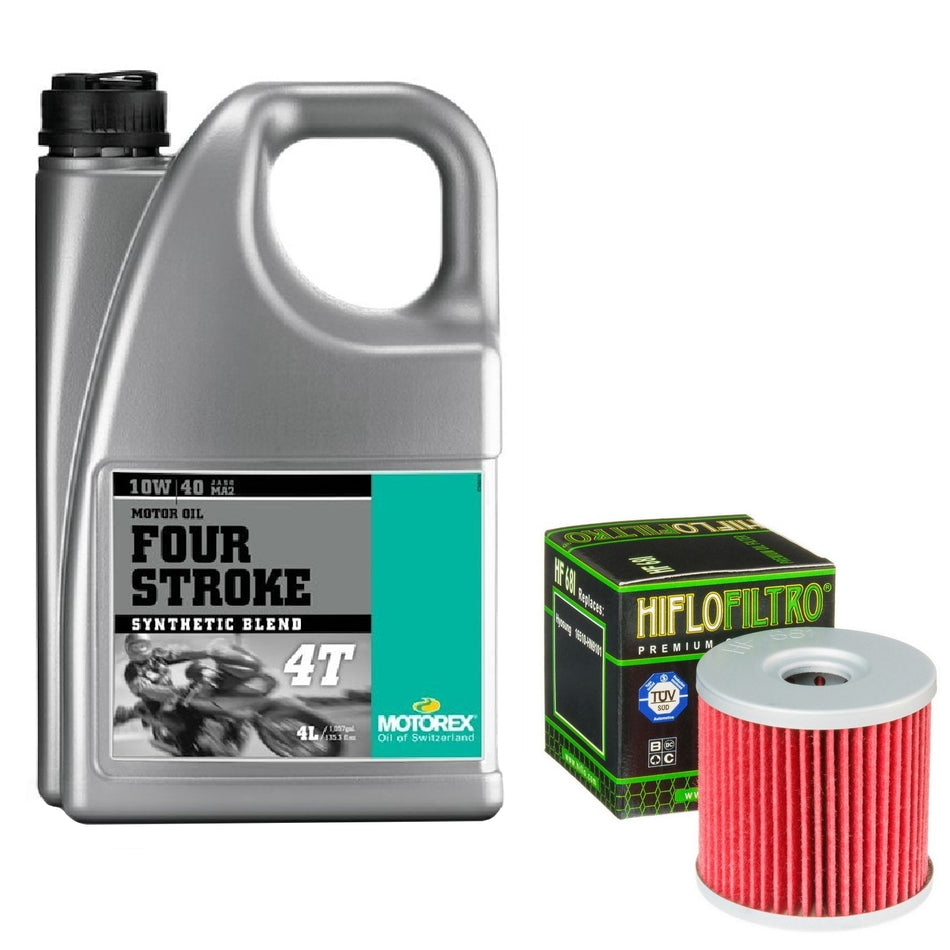 Motorex Four Stroke 10w40 4L Oil & HF681 Oil Filter Kit