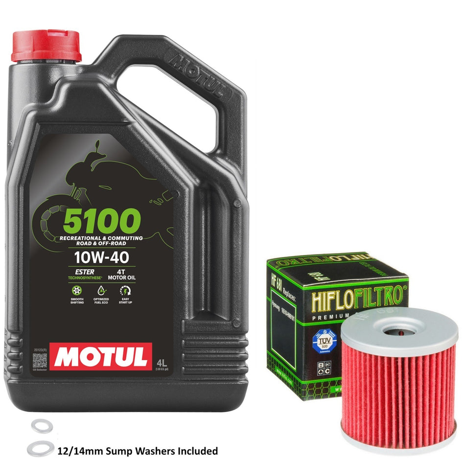 Motul 5100 10w40 4L Oil & HF681 Oil Filter Kit