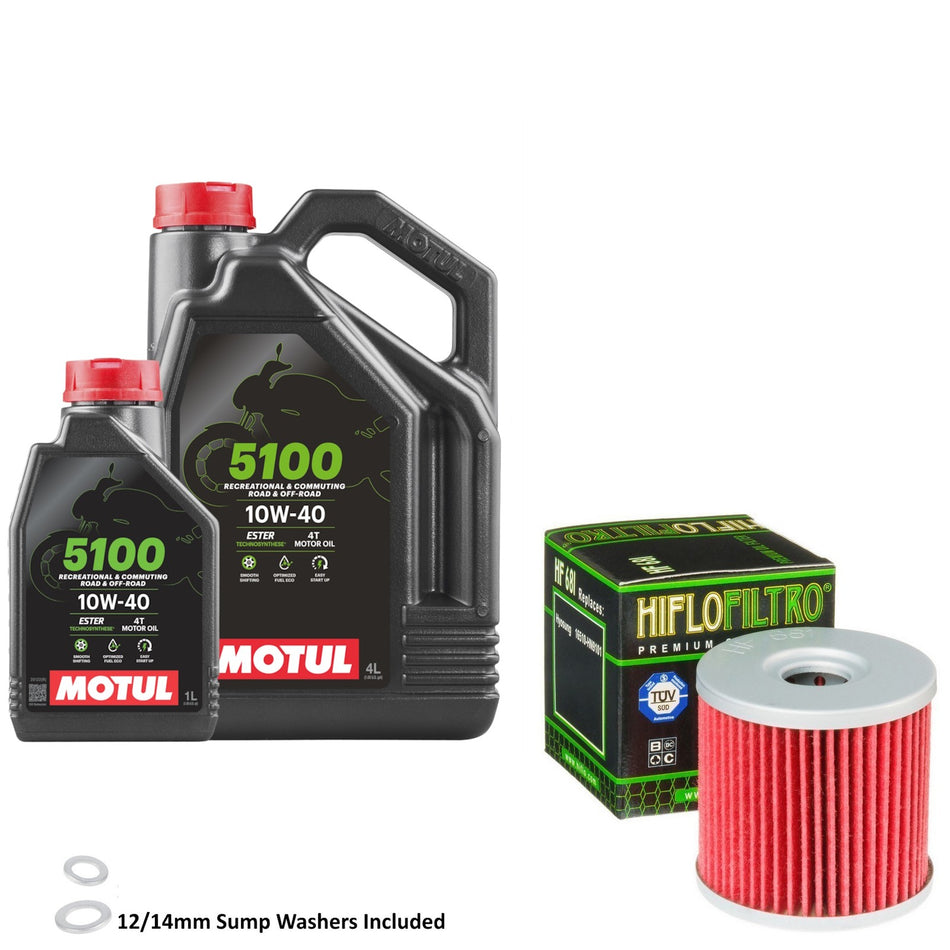 Motul 5100 10w40 5L Oil & HF681 Oil Filter Kit