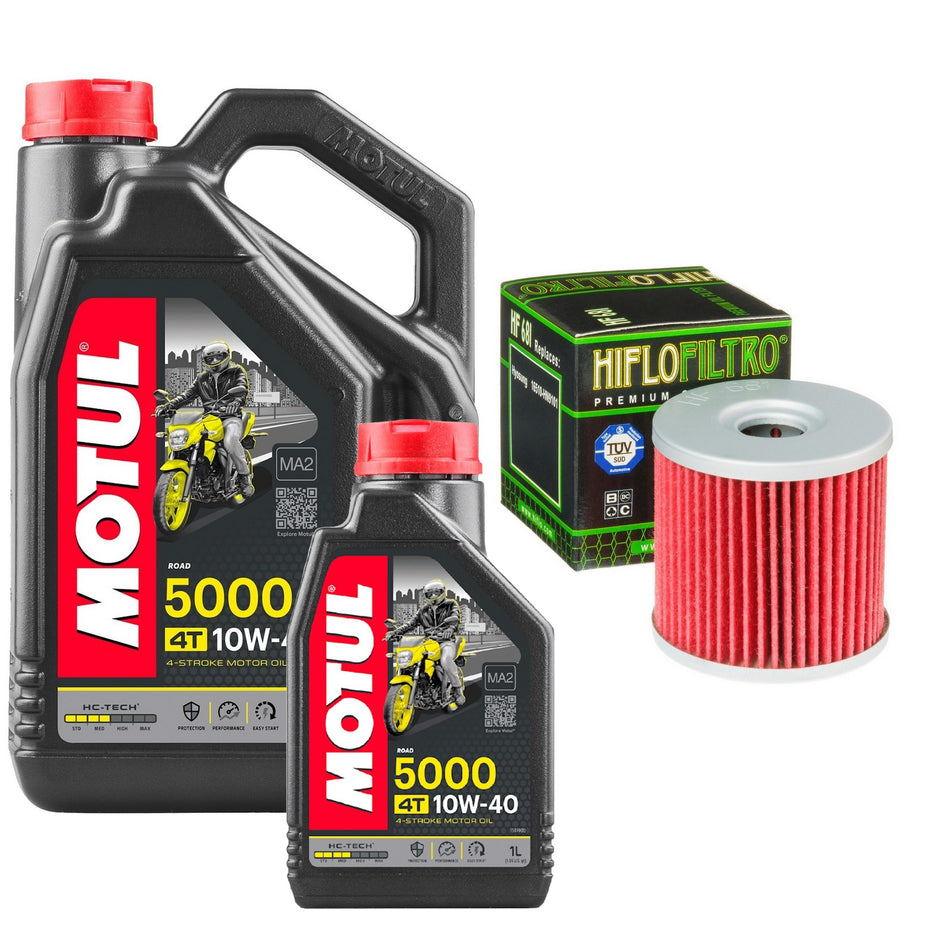 Motul 5000 10w40 5L Oil & HF681 Oil Filter Kit