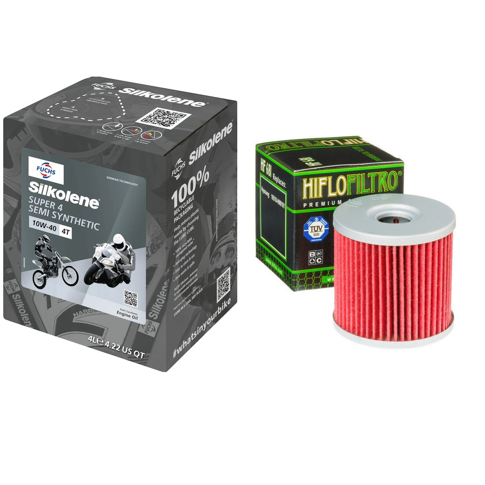 Silkolene Super4 10w40 4L Oil & HF681 Oil Filter Kit