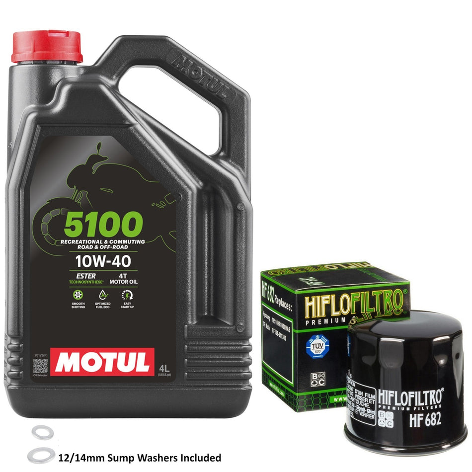 Motul 5100 10w40 4L Oil & HF682 Oil Filter Kit