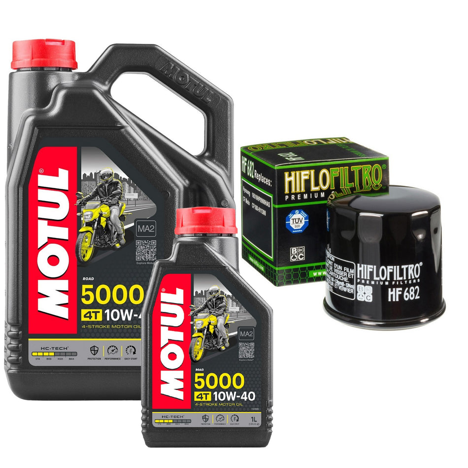 Motul 5000 10w40 5L Oil & HF682 Oil Filter Kit