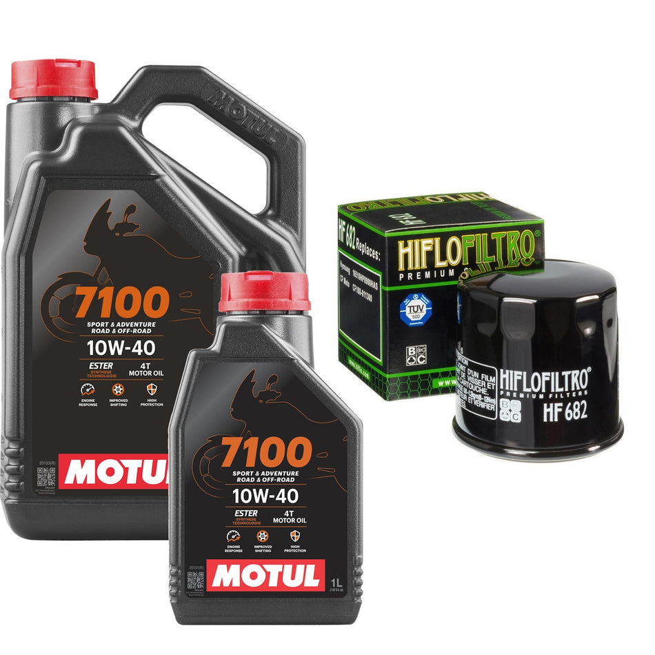 Motul 7100 10w40 5L Oil & HF682 Oil Filter Kit
