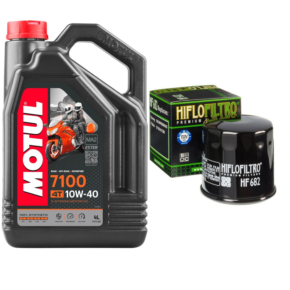 Motul 7100 10w40 4L Oil & HF682 Oil Filter Kit