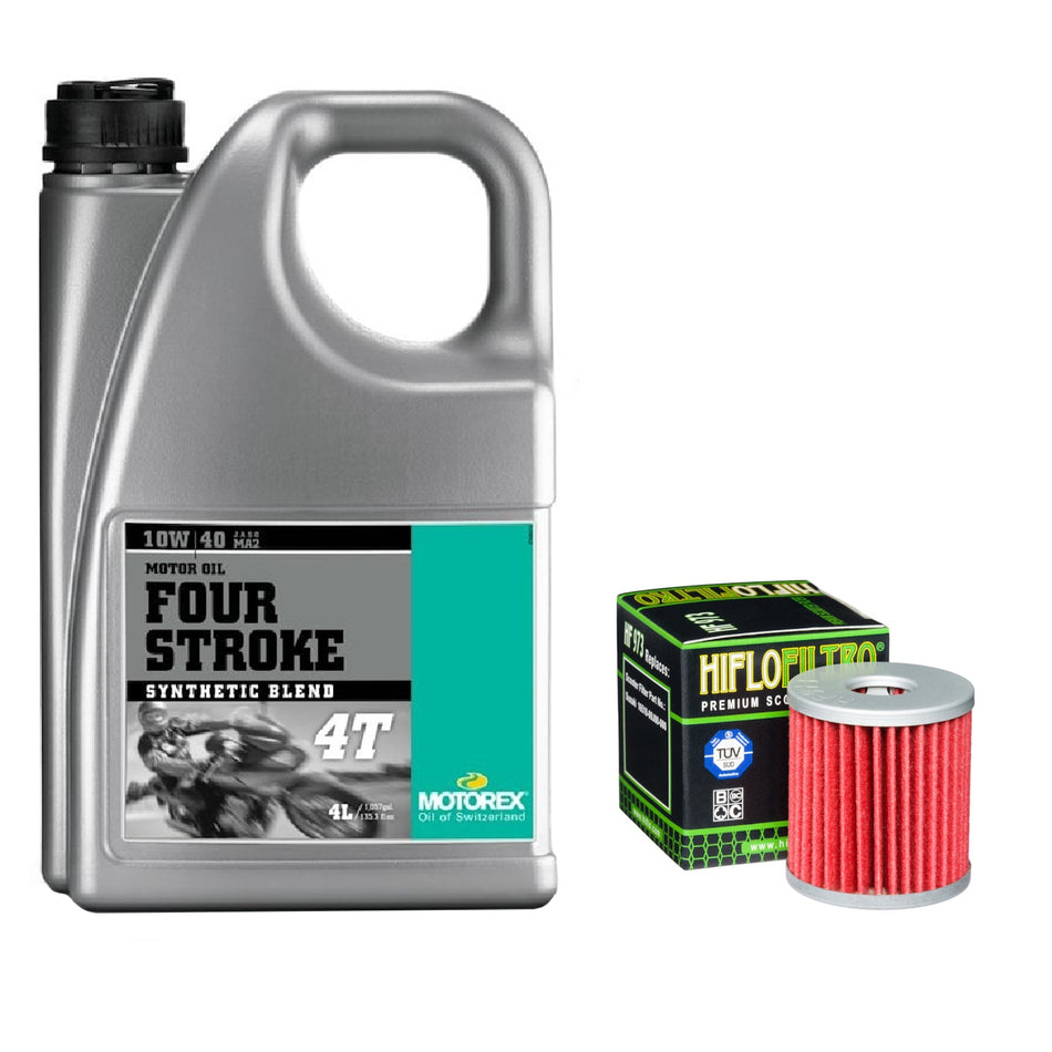 Motorex Four Stroke 10w40 4L Oil & HF973 Oil Filter Kit