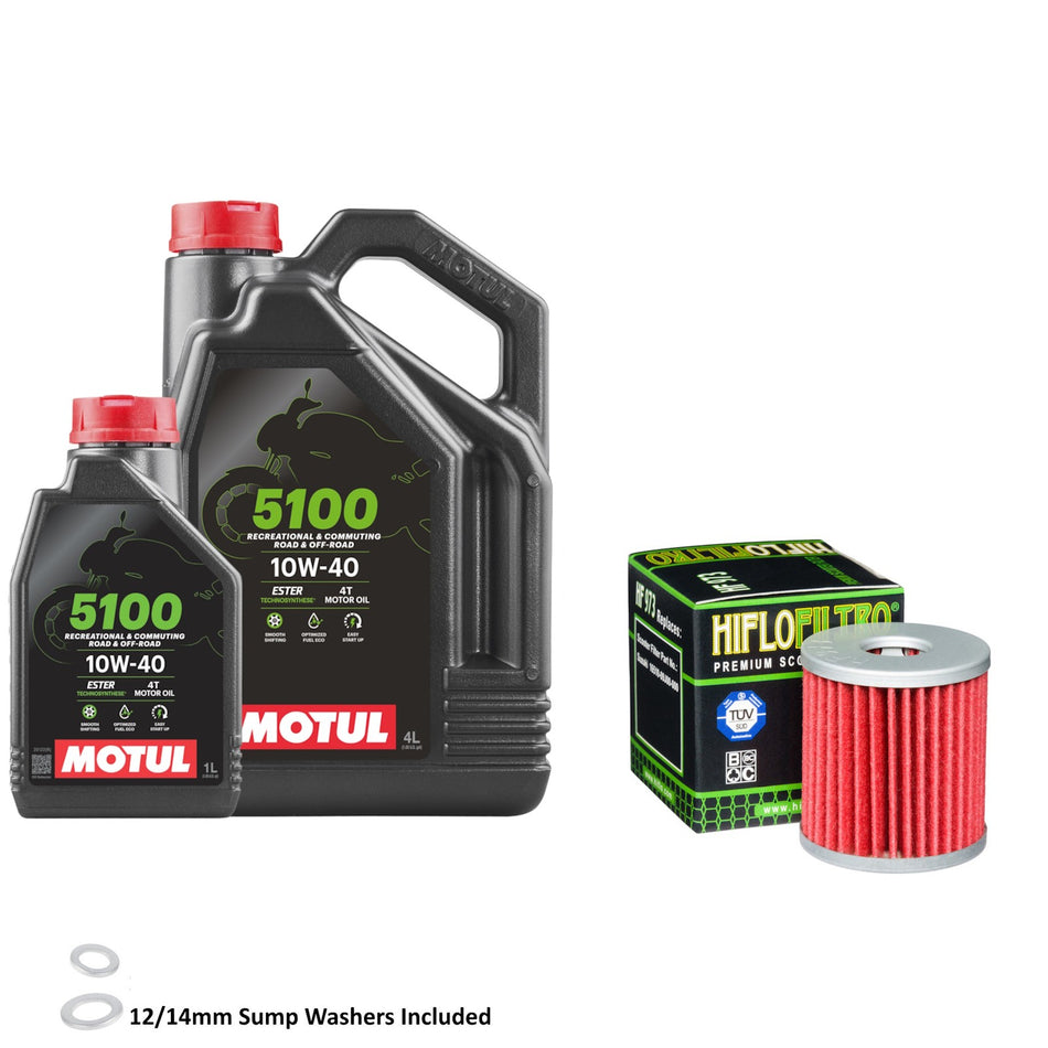Motul 5100 10w40 5L Oil & HF973 Oil Filter Kit
