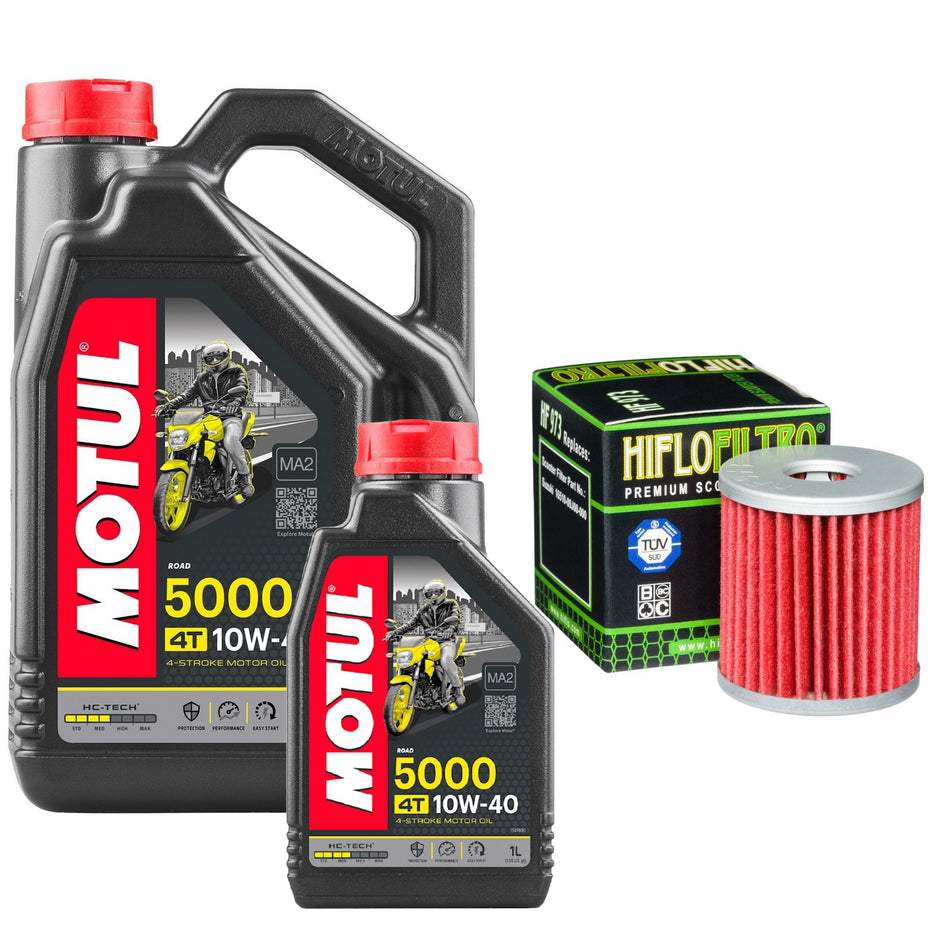 Motul 5000 10w40 5L Oil & HF973 Oil Filter Kit
