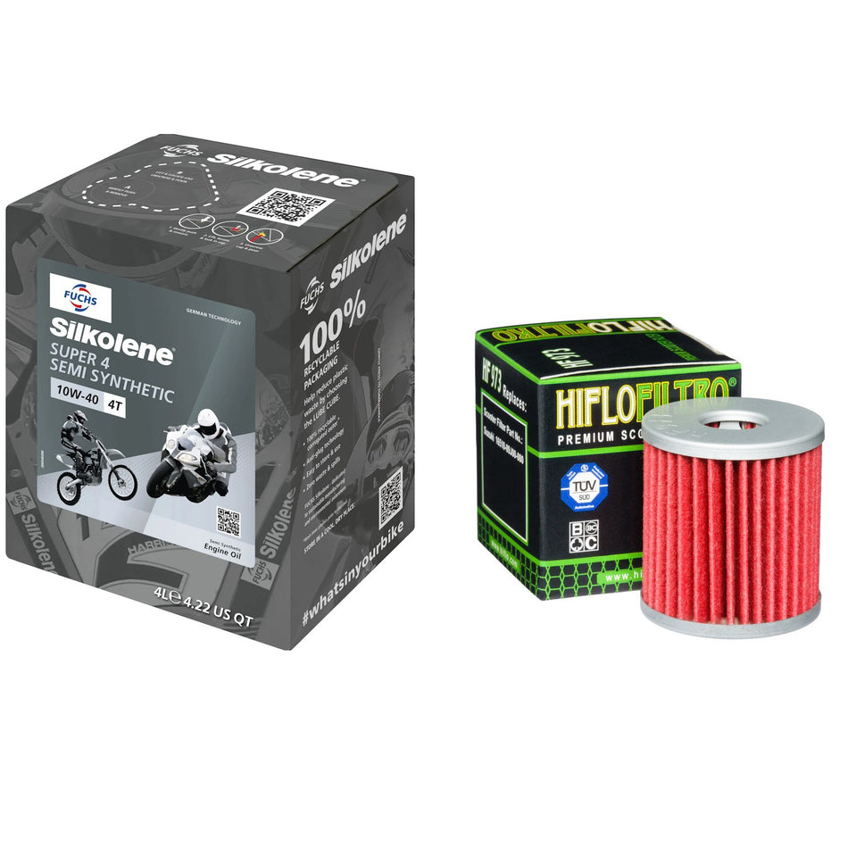 Silkolene Super4 10w40 4L Oil & HF973 Oil Filter Kit