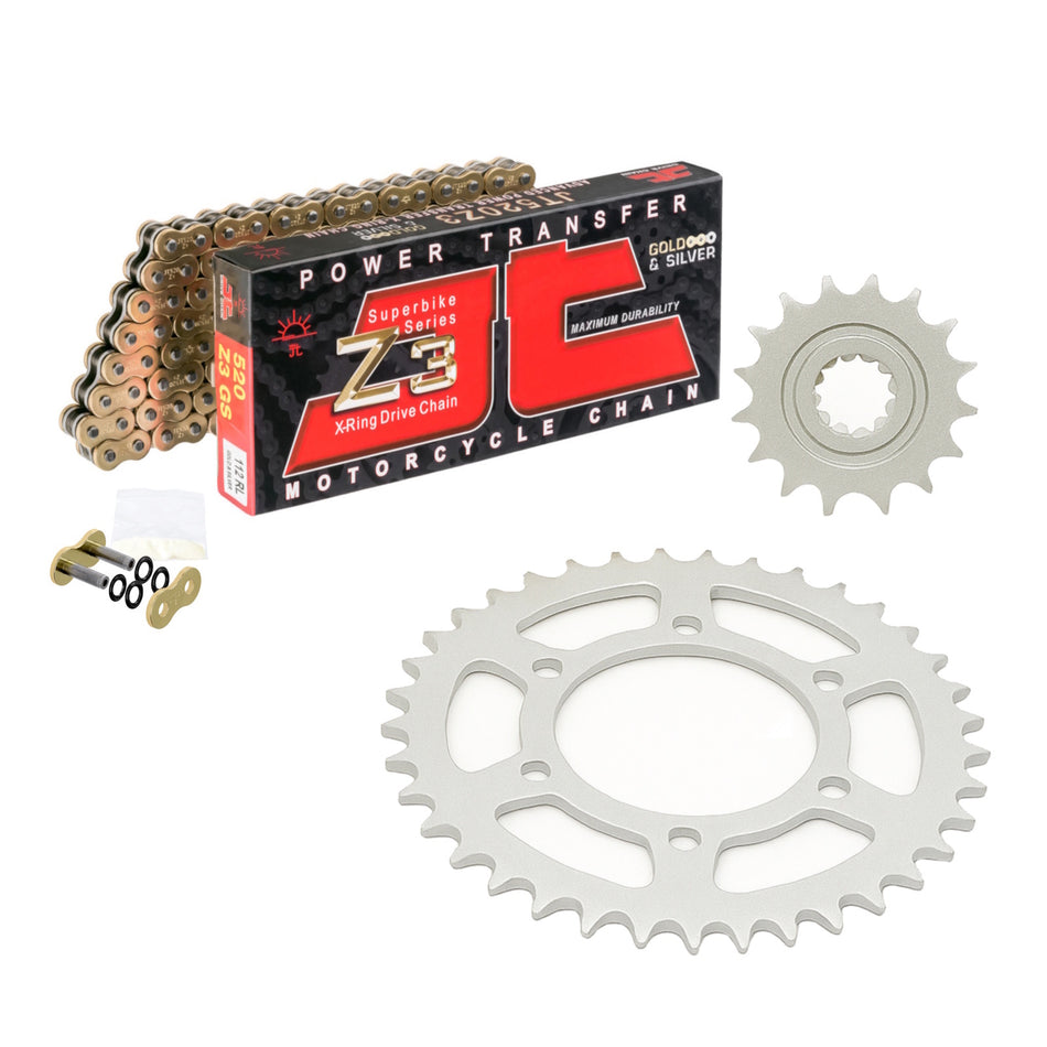 JT Z3 520x122 Gold Chain with JTF432.16 & JTR5.44 Sprocket Kit