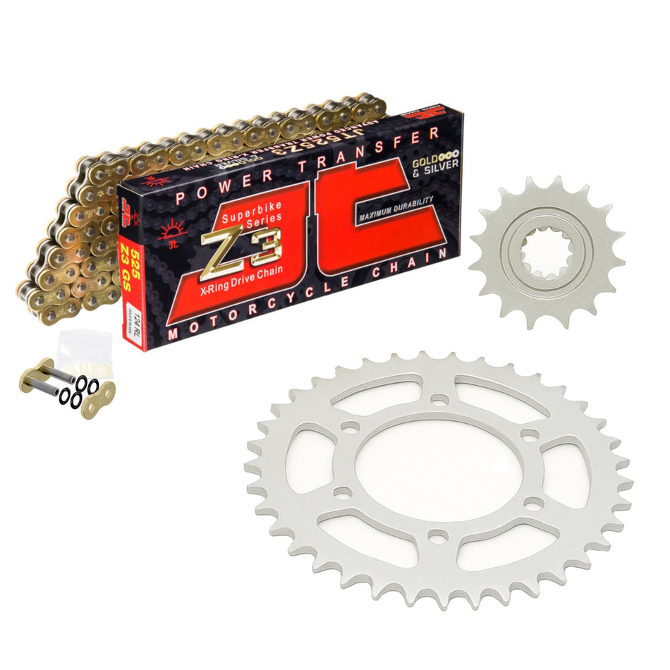 JT Z3 525x122 Gold Chain with JTF704.17 & JTR10.44 Sprocket Kit