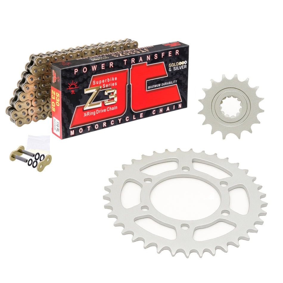 JT Z3 530x116 Gold Chain with JTF1180.19 & JTR2011.42 Sprocket Kit