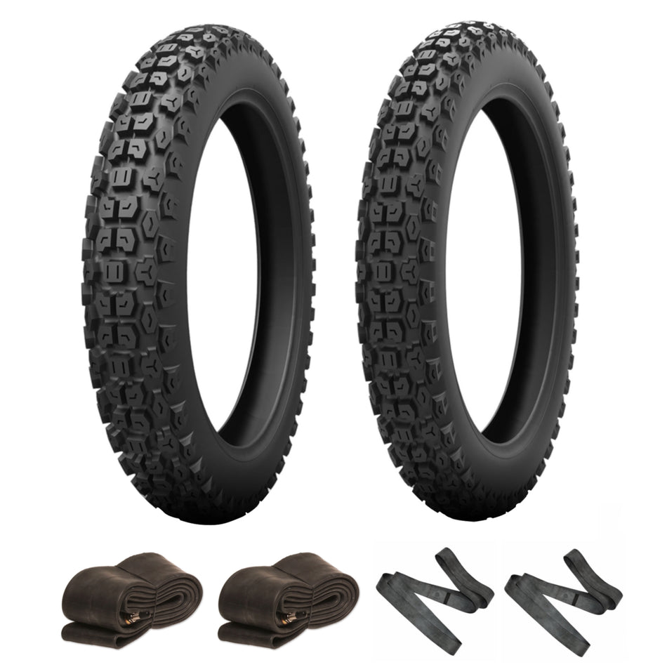 Kenda Dual Sport K270 Tyre Pair 4.00-18  & 4.00-18 with Inner Tubes & Rim Tapes