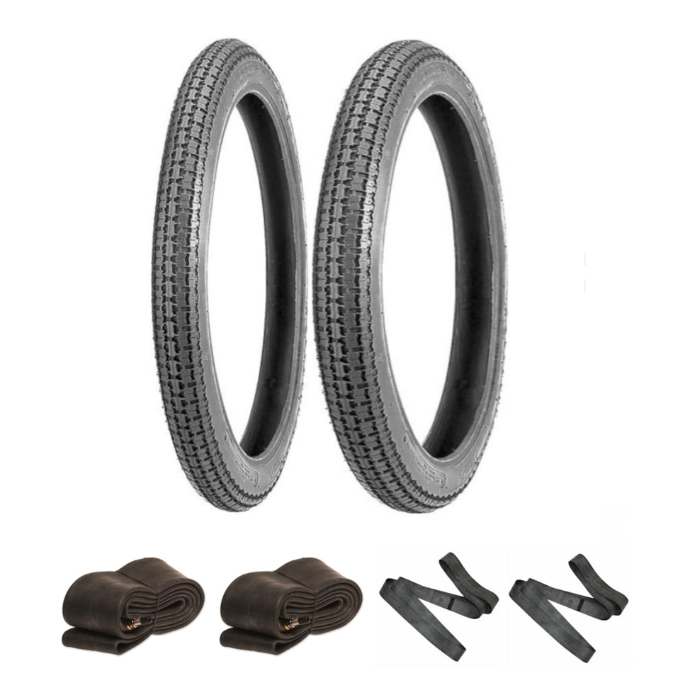 Kenda K252 Tyre Pair 2.50-17  & 2.50-17 with Inner Tubes & Rim Tapes