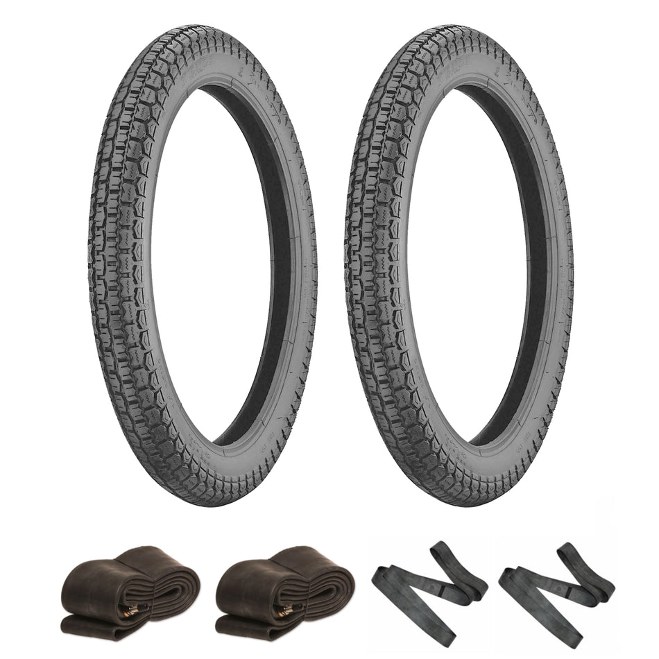 Kenda K254 Tyre Pair 2.75-17  & 3.00-17 with Inner Tubes & Rim Tapes