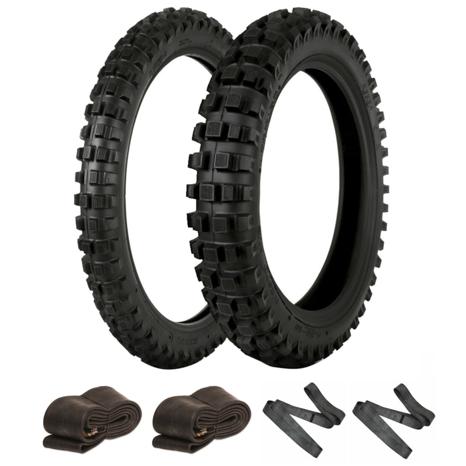 Kenda Klassic K257 D Tyre Pair 3.00-21  & 4.60-17 with Inner Tubes & Rim Tapes