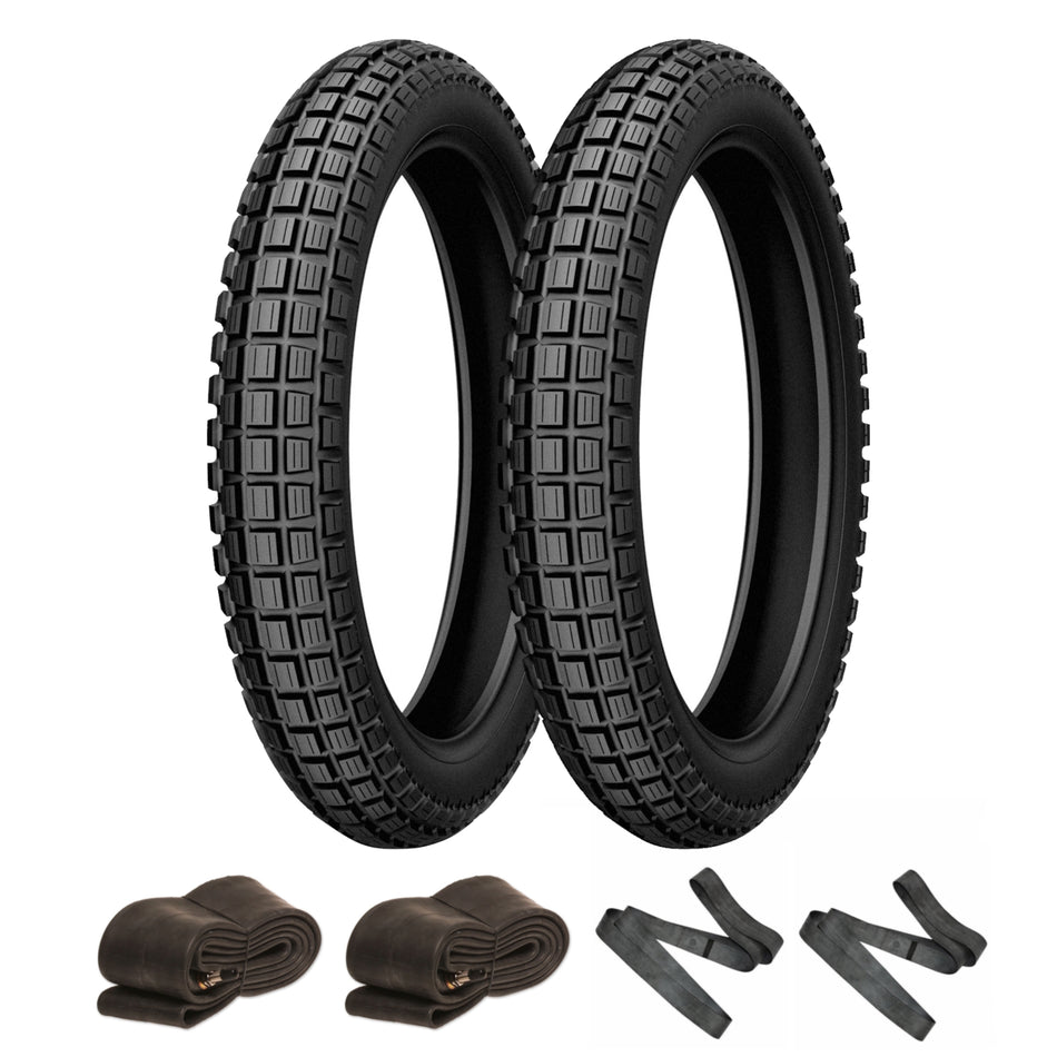 Kenda K262 Tyre Pair 2.75-19  & 3.00-16 with Inner Tubes & Rim Tapes