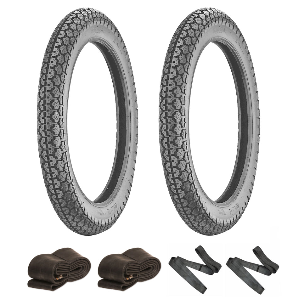 Kenda K265 Tyre Pair 3.25-18  & 3.25-18 with Inner Tubes & Rim Tapes