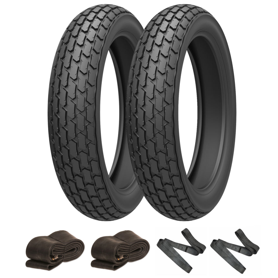 Kenda K6326 Tyre Pair 120/80-18 & 130/80-18 with Inner Tubes & Rim Tapes